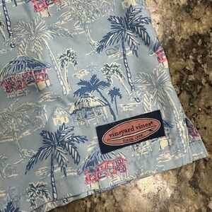 Vineyard Vines Kids Swim Trunks - Blue and Pink